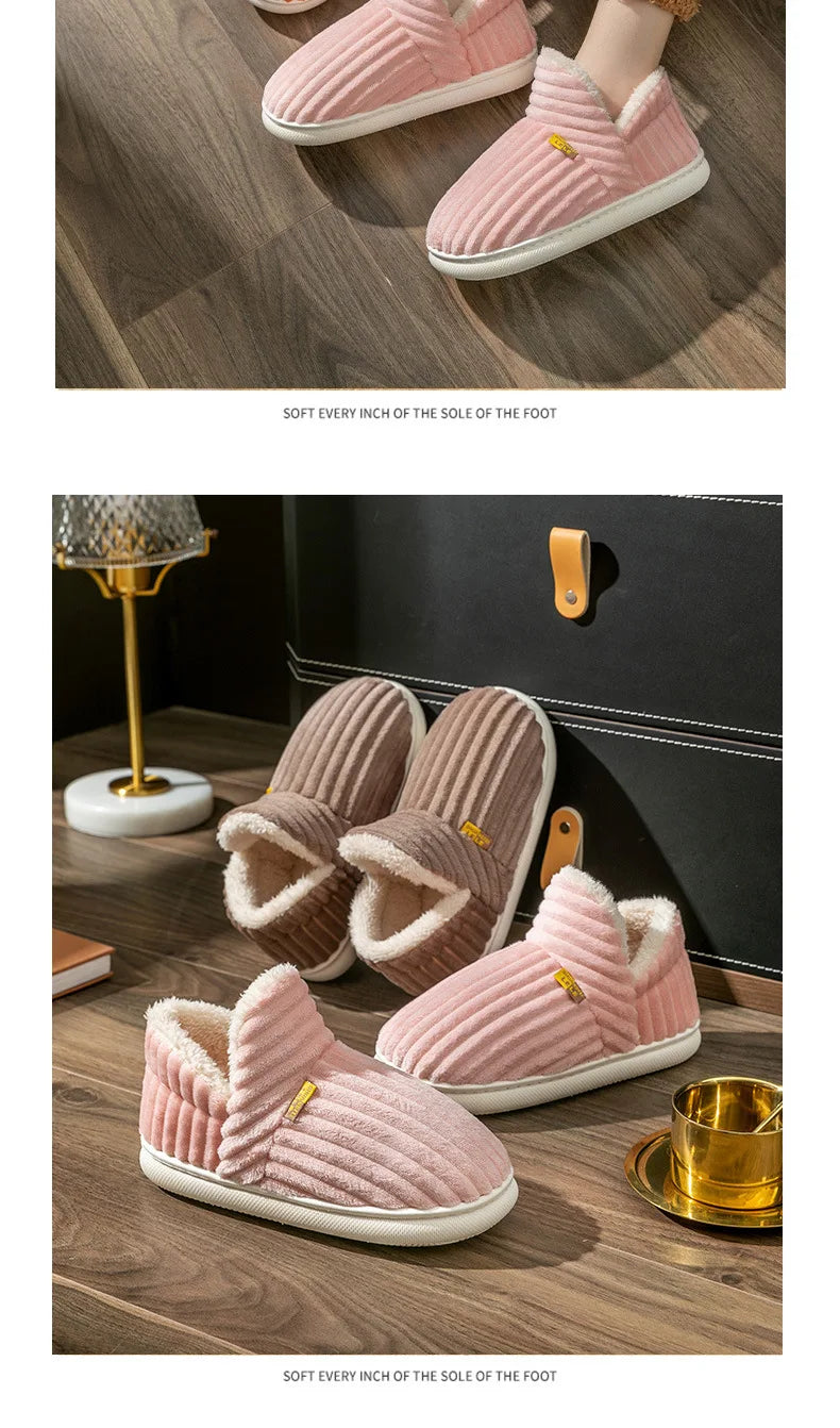 Unisex Warm Plush Fur Winter Slippers Indoor and Outdoor Fluffy Warm Fuzzy House Shoes With Fuzzy Soft Furry For Men & Women