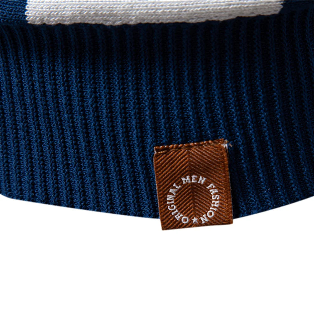 2025 New Summer Men's Breathable Striped Contrast Panel Polo Shirt - Casual Short Sleeve Knit Shirt with Comfort Fit