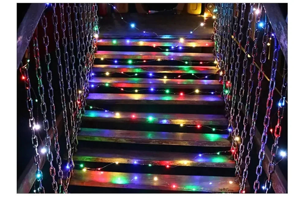 2M 5M 10M LED Fairy Lights Battery Operated Copper Wire Garland String Lights Outdoor Garden Wedding Party Christmas Tree Decor