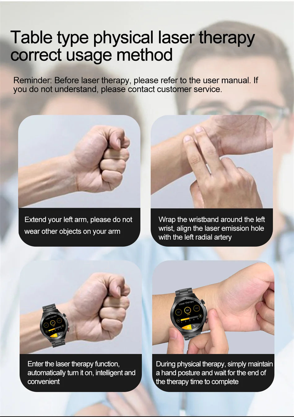 2025 Nieuwe Smart Watch ECG + PPG Laserbehandeling Bloedlipiden Hartslag Bloeddruk Gezondheid Sport Smartwatch voor mannen - Compatibel met Huawei &amp; Xiaomi IOS