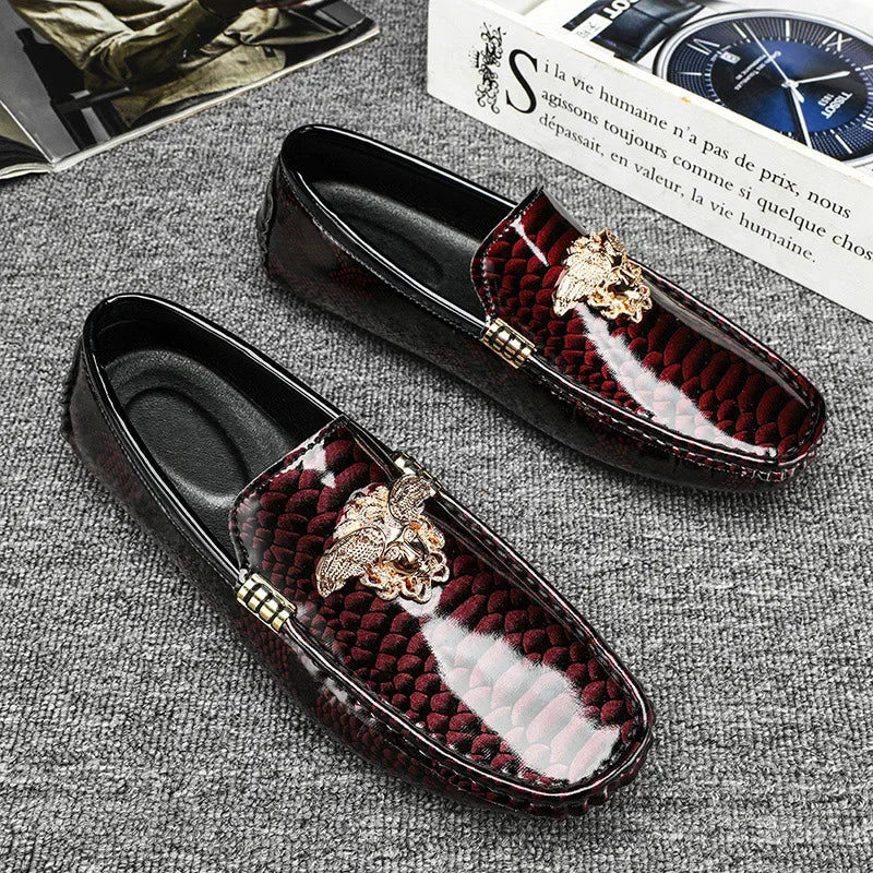 Luxury Trendy Mens Fashion Casual Shoes Popular Youth Daily Walking Shoes Red Business Moccasins Loafers Large Size 38-48