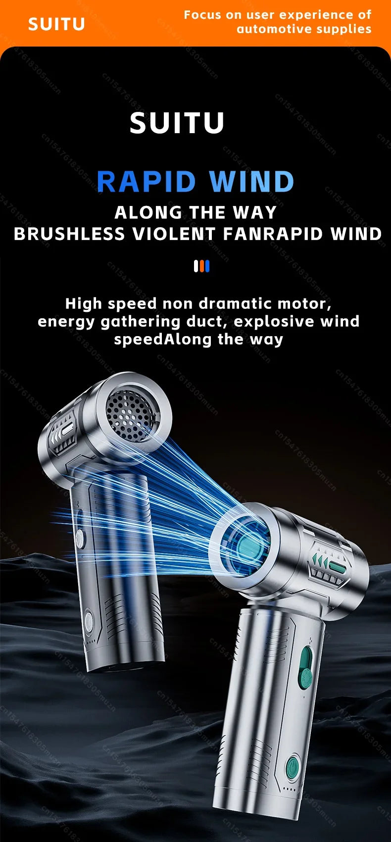 Wireless Turbo Air Blower & Handheld Vacuum Cleaner – Portable Brushless Mini Jet Fan for Car, Home & Electronics Cleaning