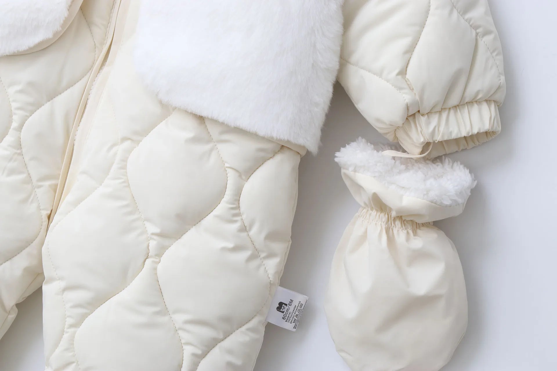 Baby's 2Pcs Winter Warm Clothes Thicken Fleece Rompers Jumpsuits Fur Lining Footie and Vest Snowsuit For Toddlers 0-2Y