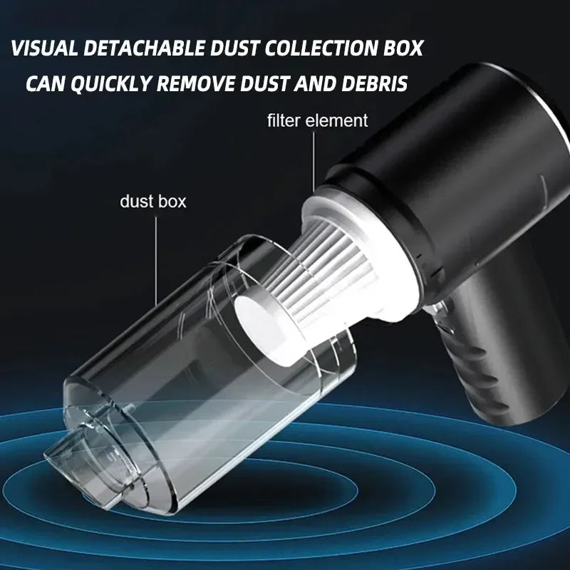 Portable Wireless Car Vacuum Cleaner – 120W High Power Cordless Vacuum for Home & Auto Cleaning