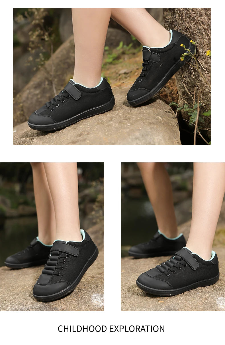 Blotevoetenschoenen voor kinderen, lichtgewicht ademende sneakers met brede neus voor sporten, hardlopen, tennis en buitenavonturen