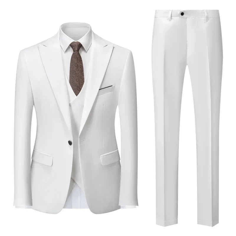 Men's Italian Business Gentleman Slim Suit, Groom Wedding Blazers, Italian Costume - Sizes M to 5XL