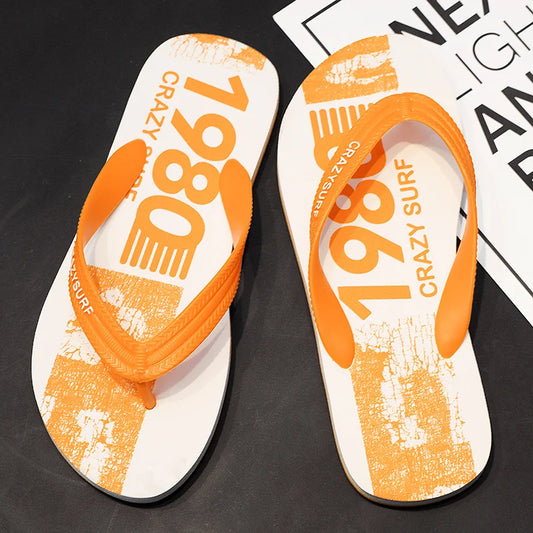 Outdoor Men Beach Flip Flops Sandals Summer Seaside Male Travel Water Slippers Yellow Orange Adult Sandals Slides