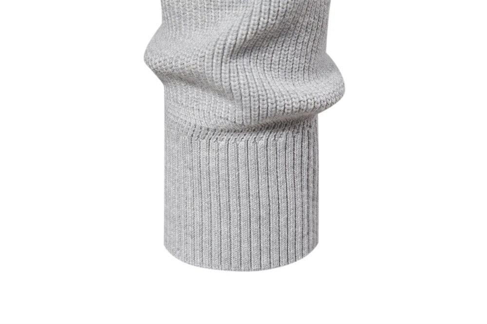 Men's Autumn Cotton Zipper Cardigan Casual Social Sweaters High Collar Warm Winter Knitted Sweater For Men