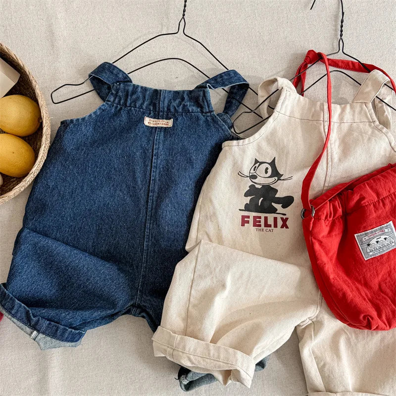 2025 Lente Nieuwe Kinderen Losse Overalls Katoen Baby Meisjes Jongens Cartoon Print Wijde Pijpen Broek Jongens Band Broek Kinderen Casual Broek 4-6Y Unisex