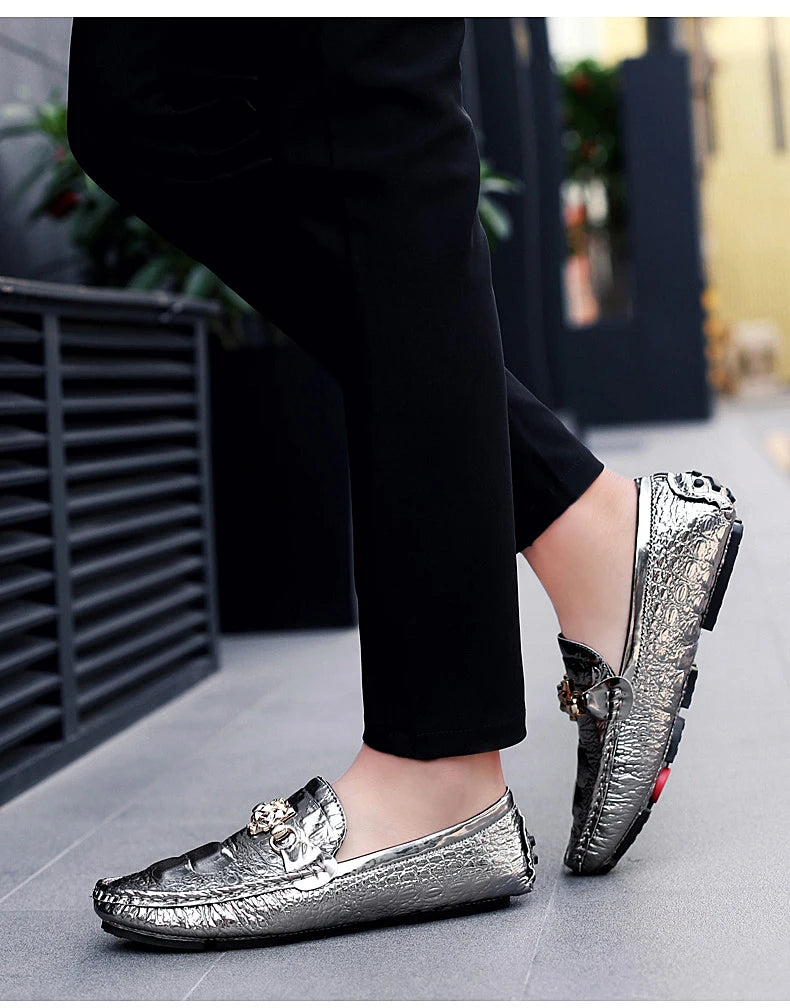 2024 Nieuwe stijlvolle herenschoenen in grote maten 39-48, casual mocassins, wit, zilver, herenschoenen, formeel, zakelijk, kantoor, feestmocassin, loafers