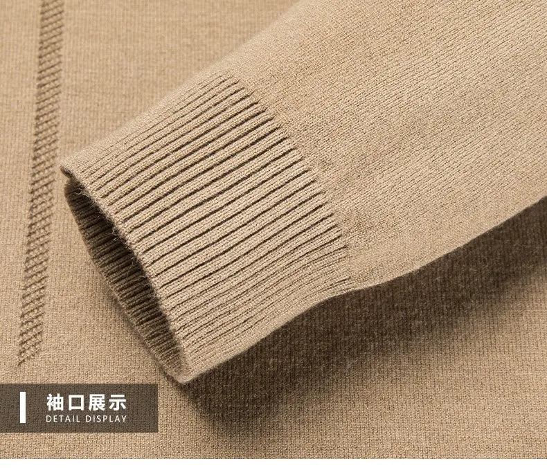 Men's High-End Woollen Striped Designer Knitted Pullover Sweater, Casual Trendy Korean Brand, and Male Jumpers