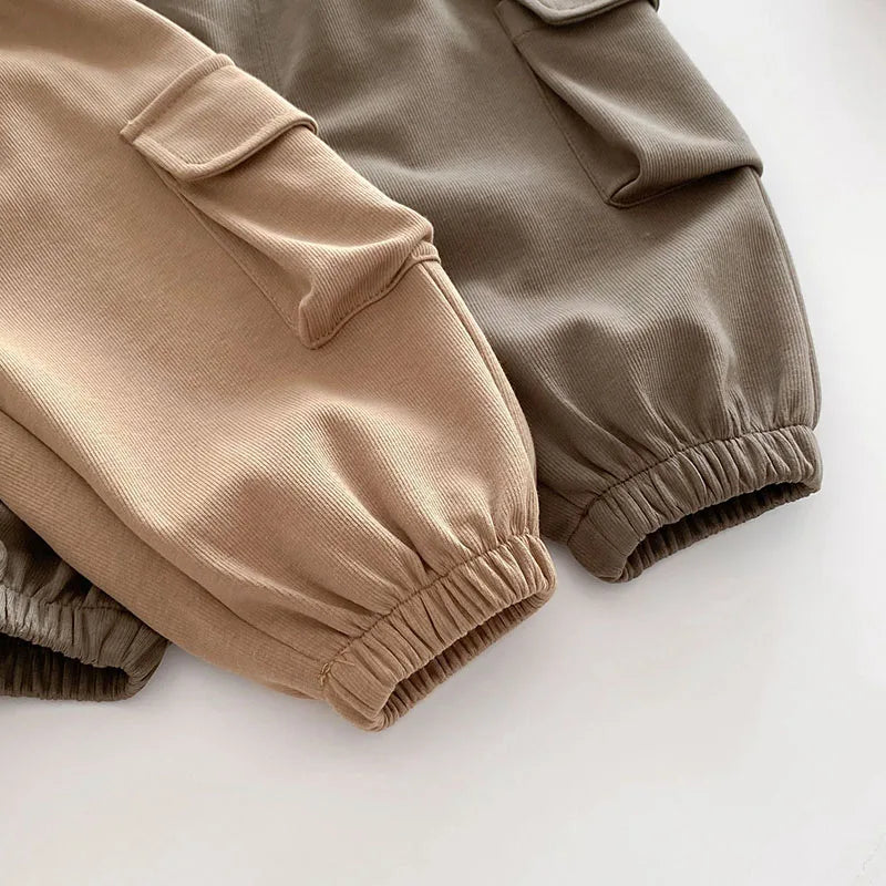 Nieuwe herfst kinderbroeken jongens meisjes effen kleur casual harembroek kinderen baby simplicity cargo broek 0-5T unisex