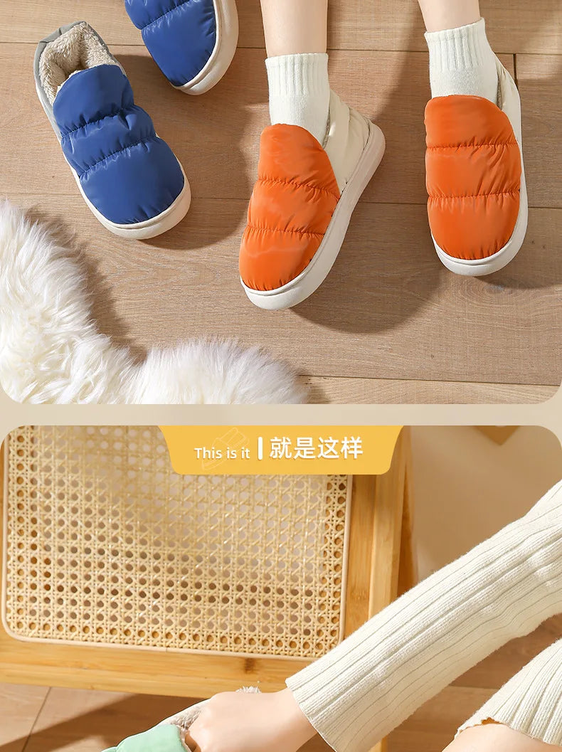 Women's Winter Warm Flat Slippers With Soft Fluffy Cosy Cotton Thick Bottom and Non-Slip Sole Suitable For Home and Outdoor Use Ladies Shoes