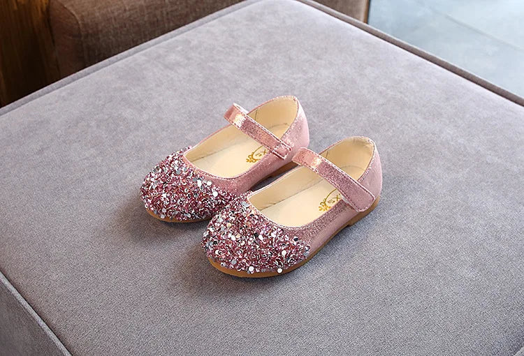 Spring New Children Shoes Girls Princess Shoes Glitter Children Baby Dance Shoes Casual Toddler Girl Sandals Crystal Shoes Party