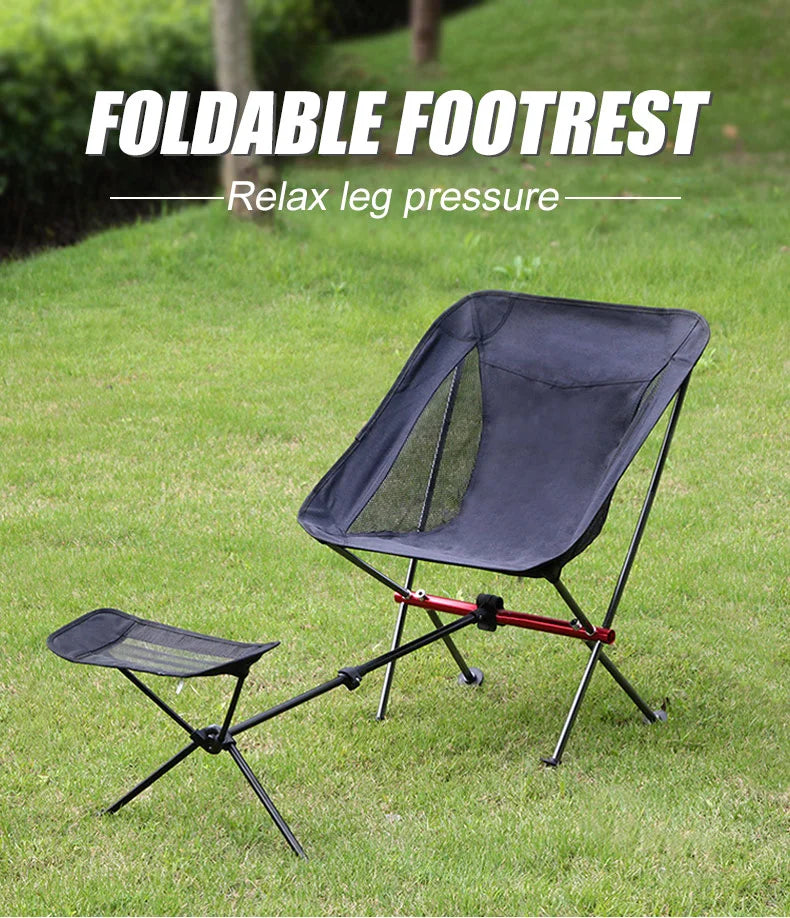 Universal Camping Chair Foot Rest Folding Attachable Footrest Lightweight Footstool for Outdoor Fishing Beach Hiking