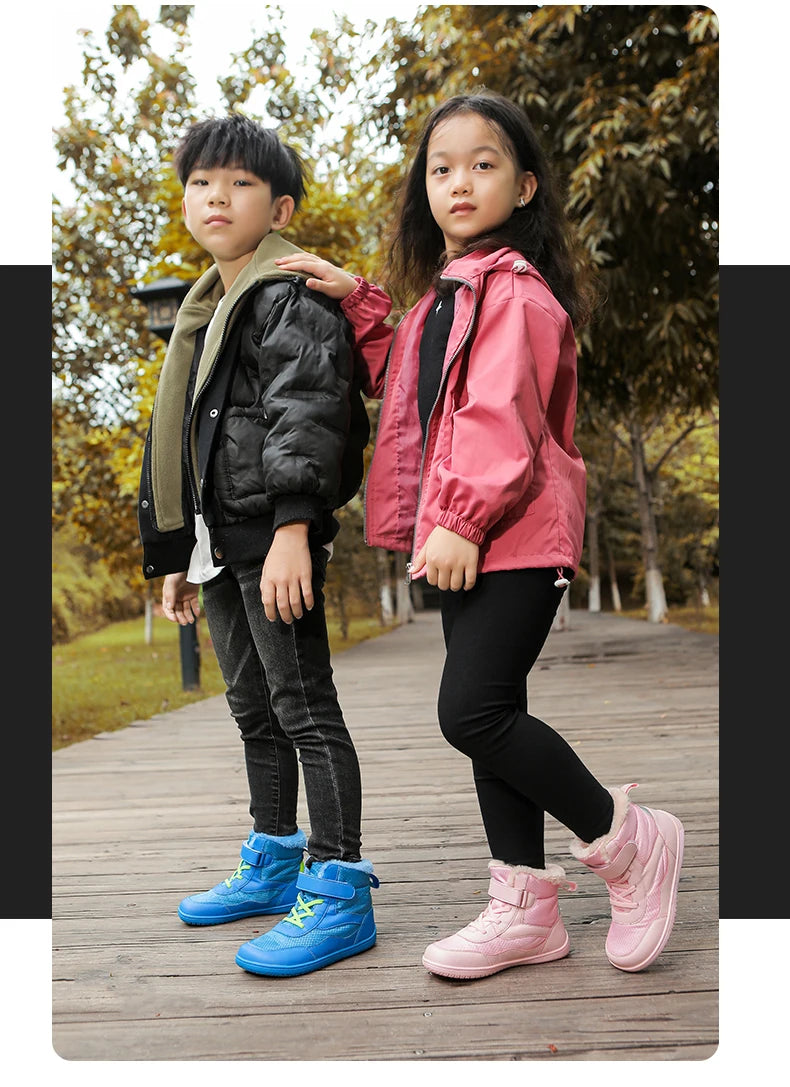 Kids Wide Toe Barefoot Snow Boots Cozy Warm Stylish Winter Minimalist Sneakers for Boys Girls Perfect for Toddlers to Big Kids