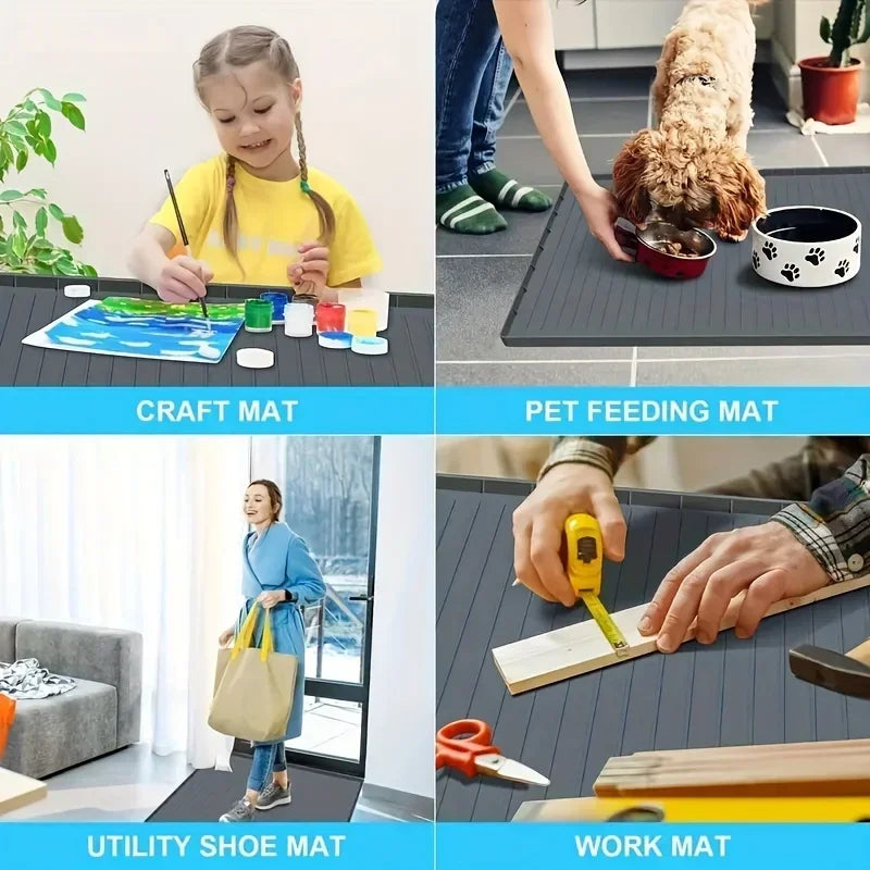 Durable  Under-Sink Mat - Waterproof Drip Tray Liner For Kitchen & Bathroom Cabinets, Easy-Clean Storage Solution