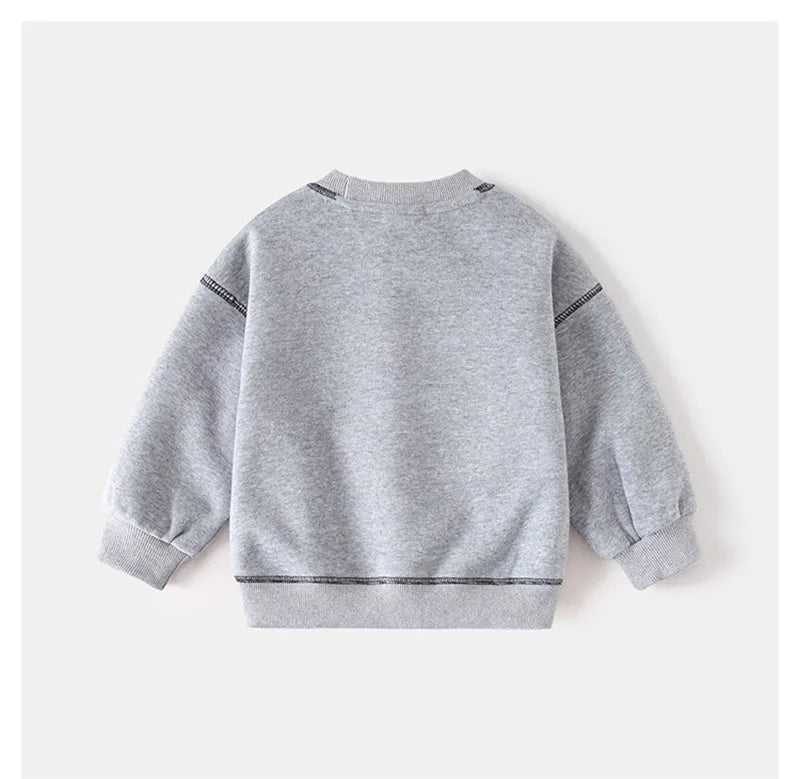 Nieuwe lente kinderhoodie meisjes schattige contrasterende kleur pullover dunne stijl kinderen losse jongens sweatshirt 2-6T unisex