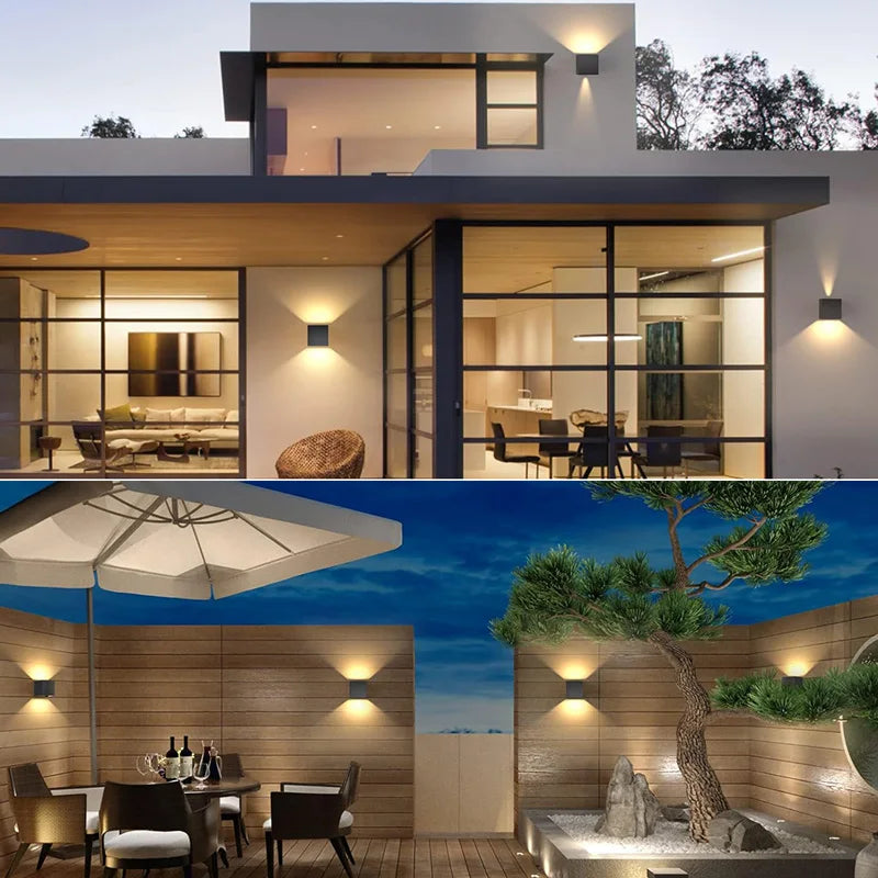 Aluminum LED Outdoor Wall Light Waterproof IP65 Garden Lights 6W 12W Interior Wall Lamps for Bedroom Living Room Stairs Lighting