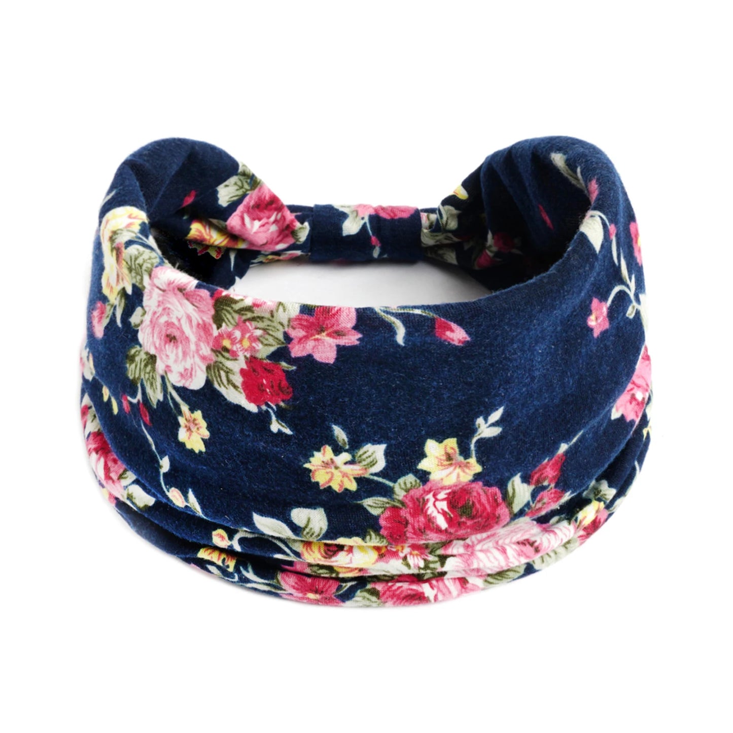 Bohol Headbands Women Wide Knotted Hairbands Elastic Turban Head Bands Non-Slip Floral Yoga Sports Sweatbands Workout Head Wraps
