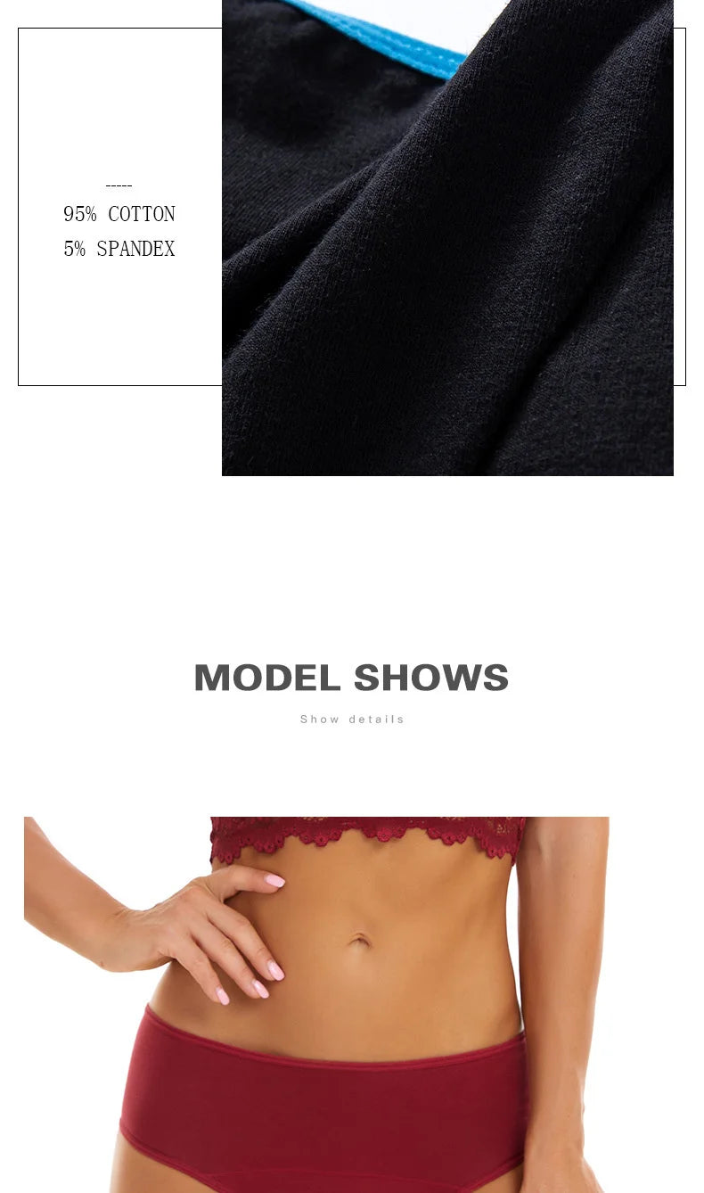 Cotton Women's Underwear Panties High Waist Briefs Solid Color Breathable Underpants Seamless Soft Lingerie Girls Fashion Briefs