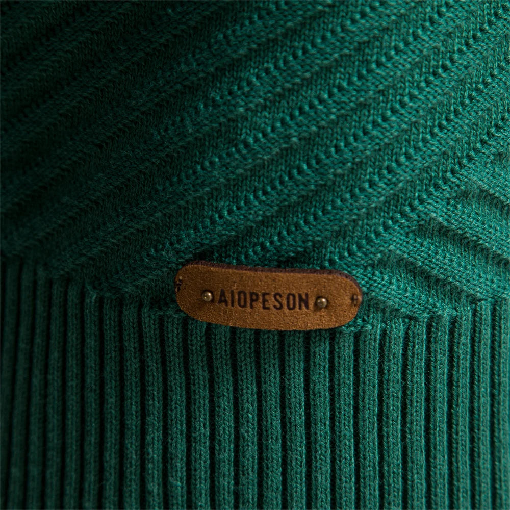 Men's Solid Colour Cotton Sweater Striped O-Neck Knitted Pullover for Men Casual High Quality Winter Sweater
