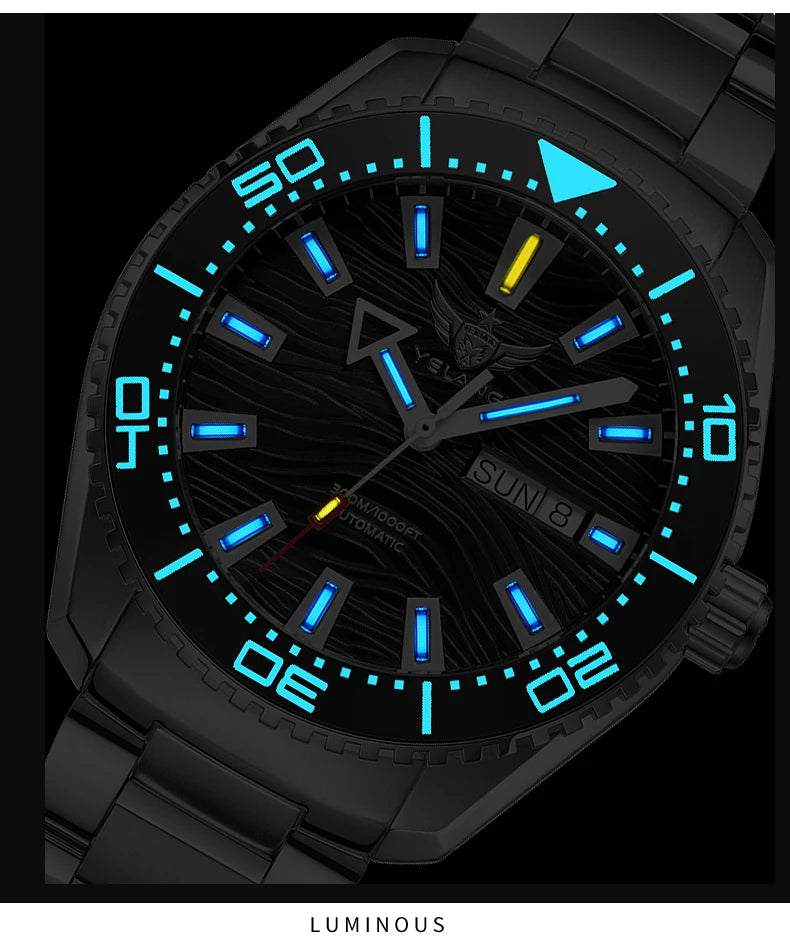 Yelang V5.2 Mechanical Watch 44M Rotatable Ceramic Bezel Sapphire Lens SW220 300m Super Waterproof Men's Diving Watch Reloj