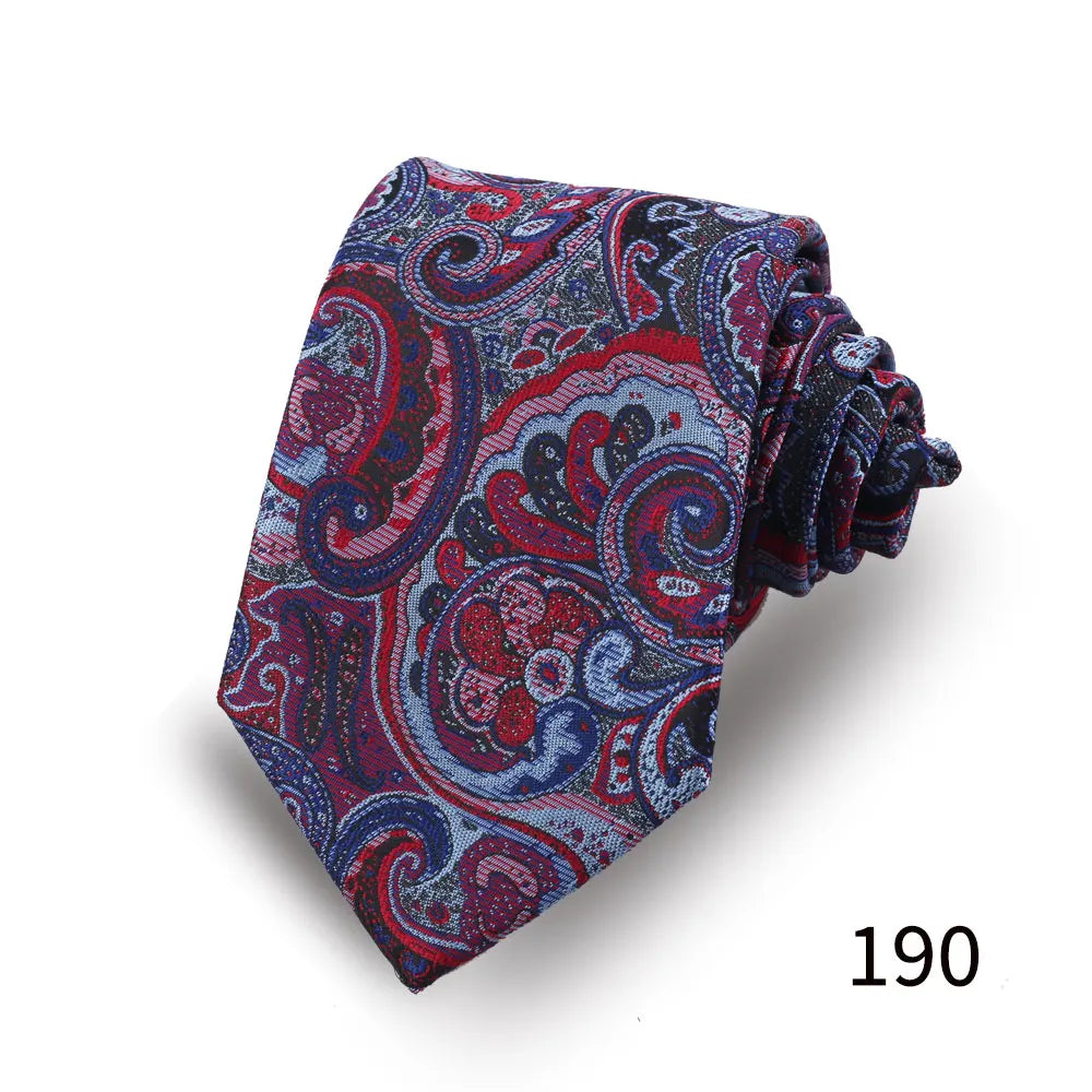 Men's Luxury Paisley Necktie Floral Wedding Style Business Tie Polyester 146x7.5cm Gift for Adult Male Occasions