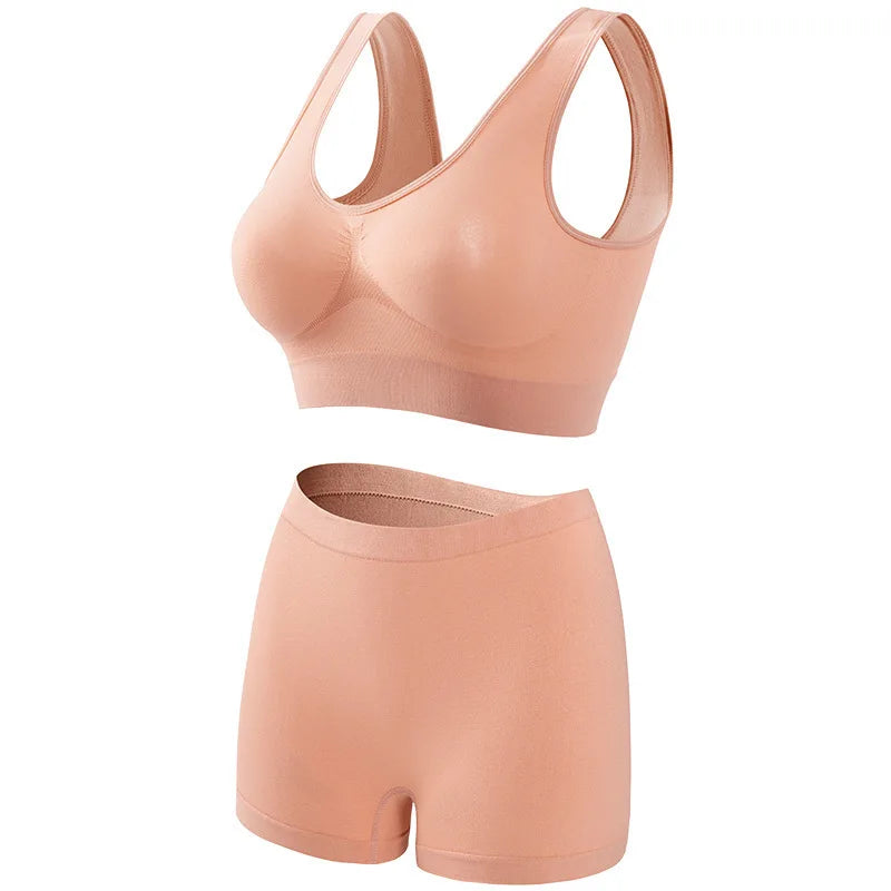 Underwear Women's Small Chest Gathered Without Steel Ring Sports Bra, Large Size Anti Glare Comfortable Beautiful Back Yoga Vest