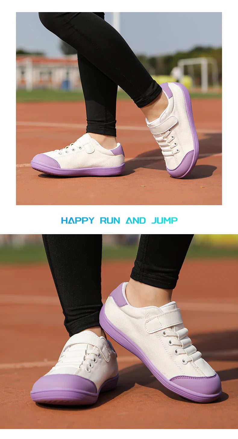 Blotevoetenschoenen voor kinderen, lichtgewicht ademende sneakers met brede neus voor sporten, hardlopen, tennis en buitenavonturen