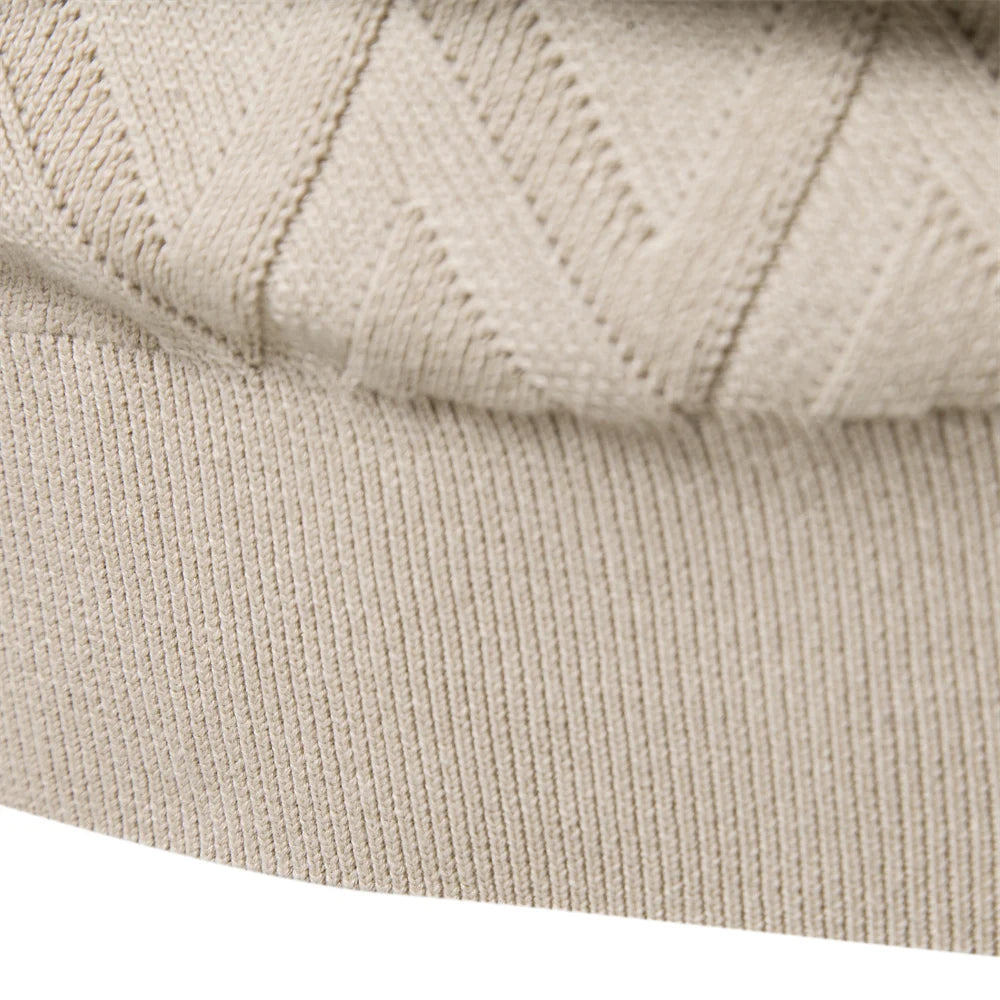 Men's Argyle Solid Colour O-neck Long-Sleeve Knitted Sweaters - Pullover Winter Warm Sweaters