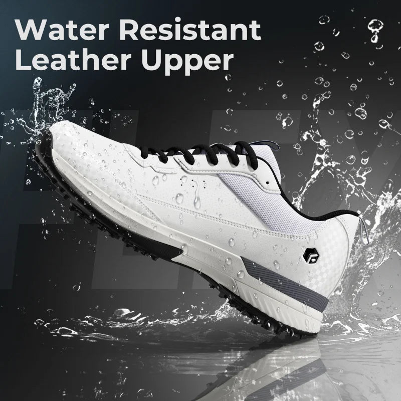 Men's Wide Golf Shoes Professional Outdoor Water Resistant Golf Shoes for Course with Spikes