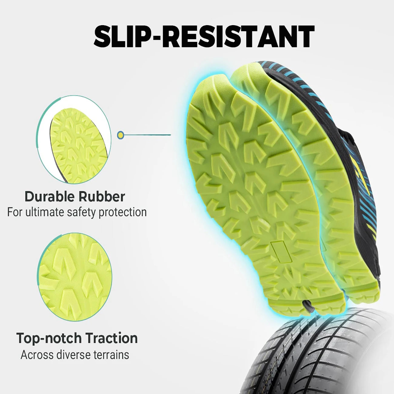 Men's Extra Wide Non-Slip Trail Running Shoes - Lightweight Sneakers For Swollen Feet & Arch Support Pain Relieve