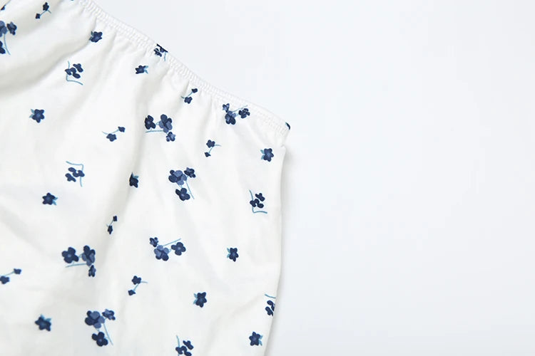 Floral Print 2 Piece Set Women o-Neck Short Sleeve T-Shirts+Folds Skinny Shorts Matching Casual Simple Ruffles Suits