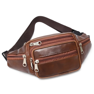 Men’s PU Leather Waist Bag – Luxury Fashion Fanny Pack & Crossbody Belt Bag for Travel & Everyday Use