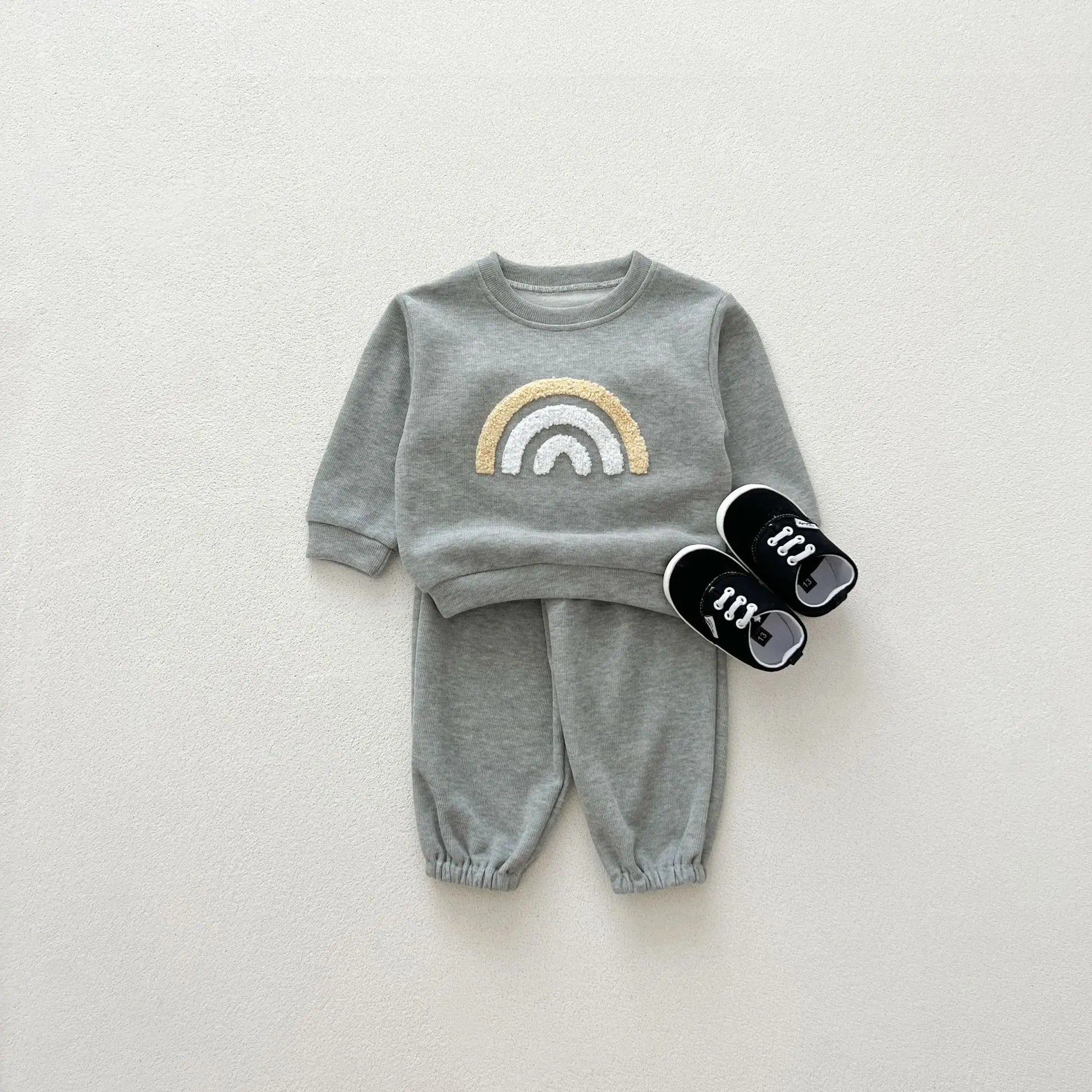 NEW Autumn Children's Clothing Pullover Set Boys Sweatshirt and Pants Girls Letter Hoodies Suit Kid's 2PCS Outfit 0-4Y Unisex