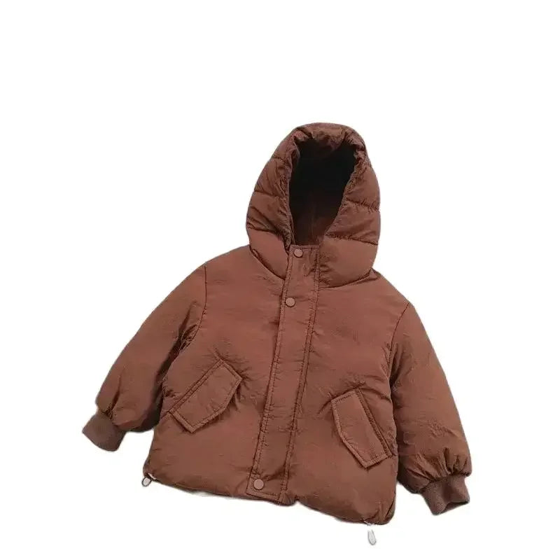 Children's Down Jacket Winter New Kid's Clothing Korean Version Boys Loose Solid Colour Thick Coat Girls Warm Outwear 2-7Y Unisex