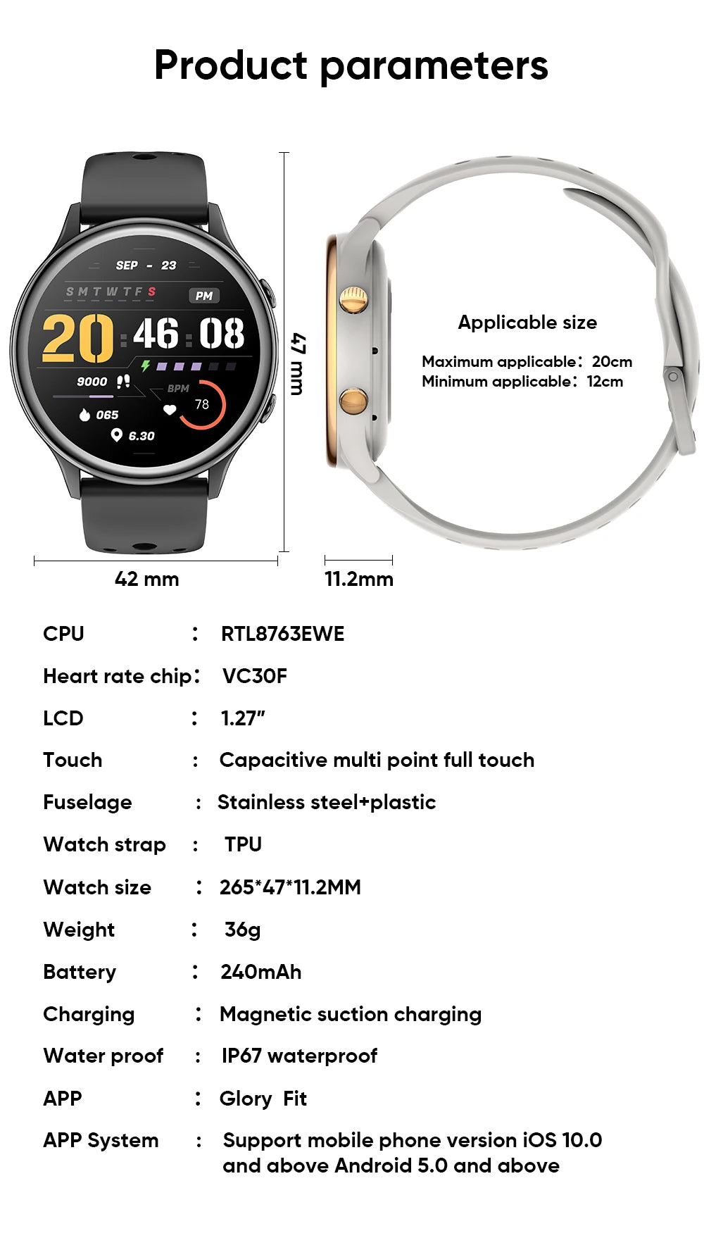 2025 Mini Smart Watch Dames 1,27-inch 360*360 AMOLED HD-scherm IP68 Waterdicht Hartslag Bloedzuurstof Smartwatch - Compatibel met HUAWEI IOS