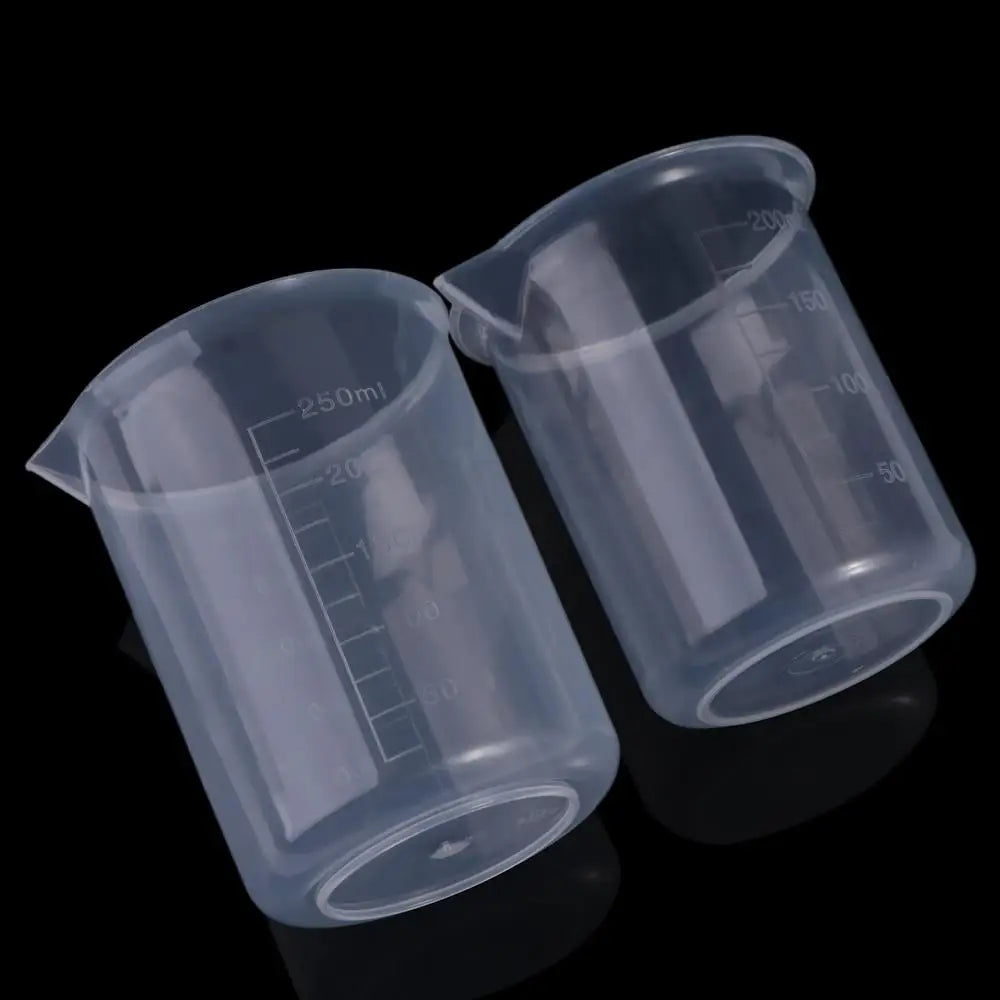 Plastic Transparent Measuring Cup for Kitchen Chemical Laboratory Test Stackable Graduated Cylinder Beaker Mixing Cups