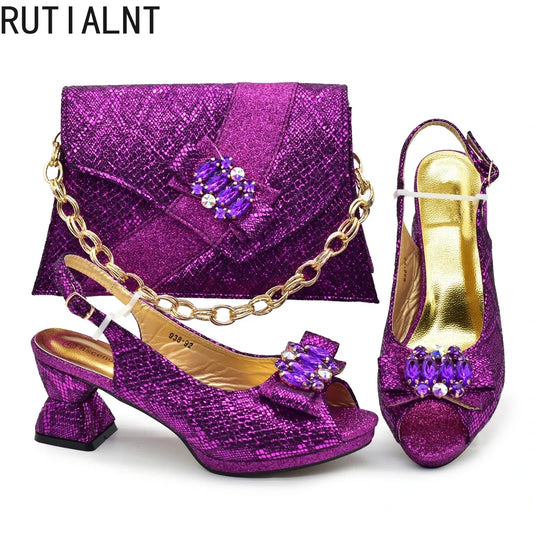 Fashion Italian Shoes with Matching Bags for Nigeria Women Ladies Shoe and Bag Set Latest Designers Luxury Woman Pumps