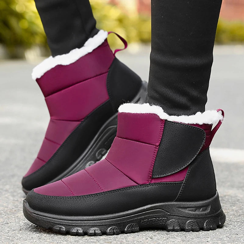 Snow Women's Boots Plush Women Shoes Platform Shoes Women Solid Mid Women's High Boots Fashion Winter Ladies Boots Botas Mujer