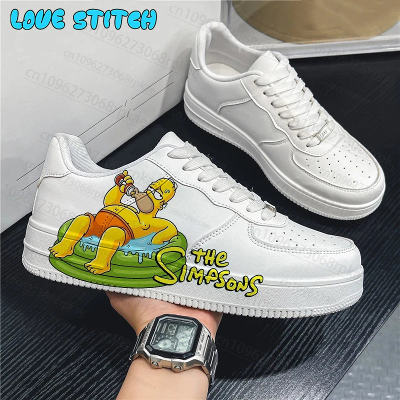 Simpson Dames Casual Schoenen Heren Platform Sneakers Mode Skateboardschoenen 3D Graffiti Student Casual Schoenen Cadeau