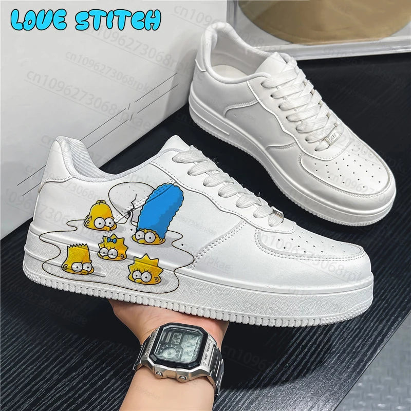 Simpson Dames Casual Schoenen Heren Platform Sneakers Mode Skateboardschoenen 3D Graffiti Student Casual Schoenen Cadeau