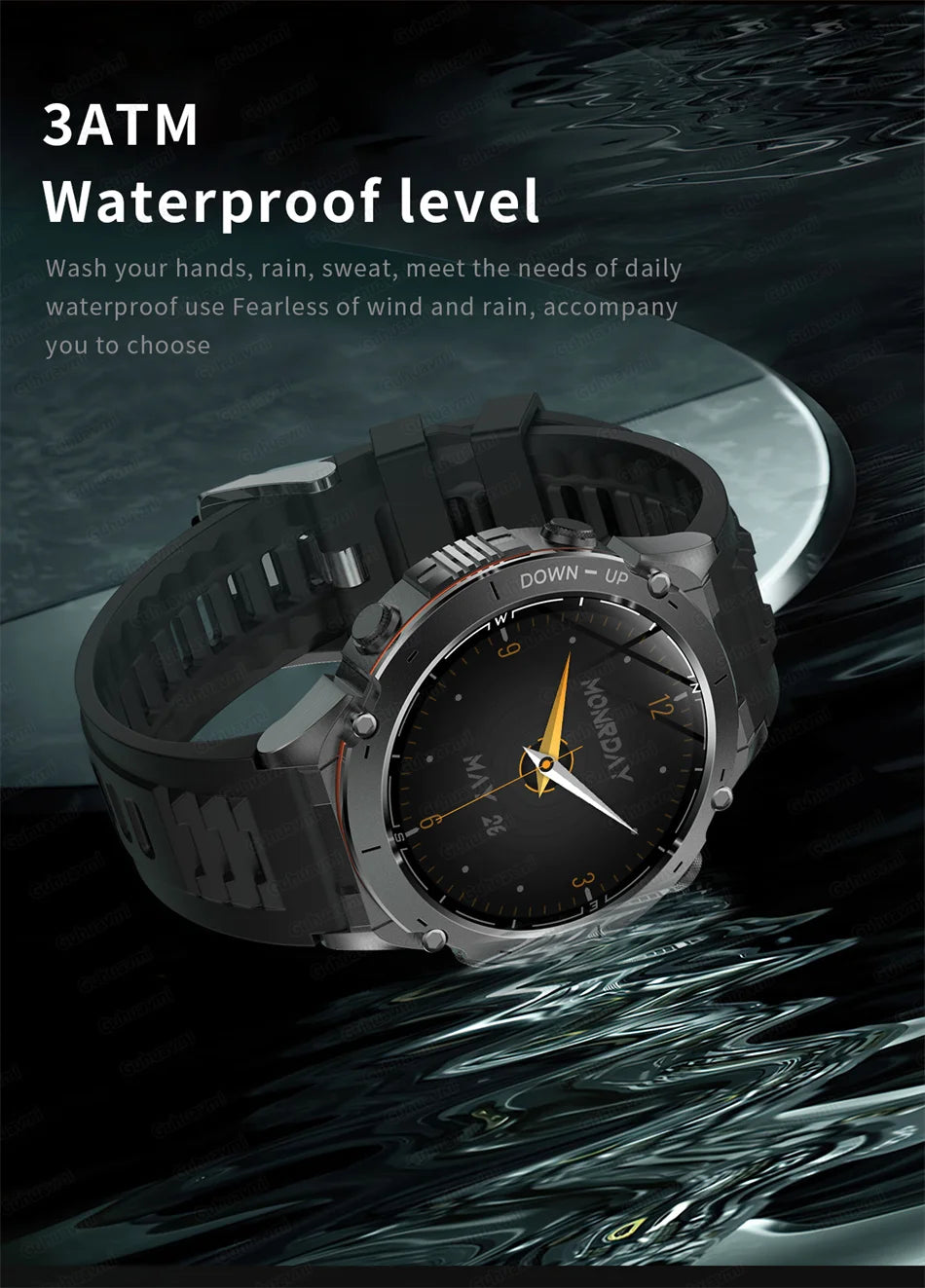 2025 New Rugged Military GPS Smart Watch Built-In GPS Tracker Compass Sports Fitness Tracking Smartwatch - Compatible with HUAWEI & Xiaomi IOS
