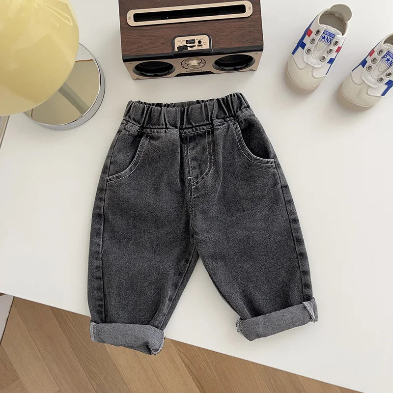 Baby Pants Solid Kids Jeans Casual Boys Denim Pants Soft Girls Fashion Trousers For Children 9M-5T Unisex