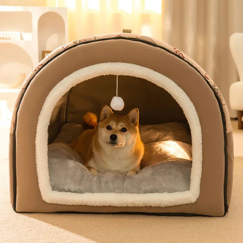 Winter Dog Kennel Warm Dog House Mat Detachable Washable Dogs Bed Nest Deep Sleep Tent for Medium Large Dogs House dog Supplies