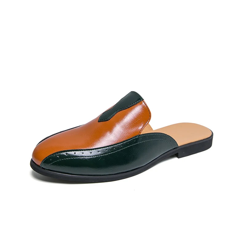 Youth Designer Summer Half Drag Shoes Breathable Men Slip-on Casual Loafers Flat Bottom Walking Slippers