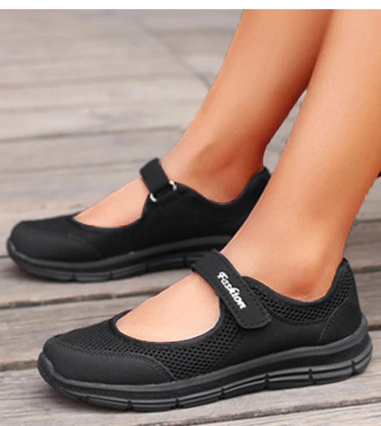 Sneakers For Women Breathable 2025 New Fashion Flat Soft Woman Vulcanize Shoes Mesh Fabric Women Shoes Female Footwear