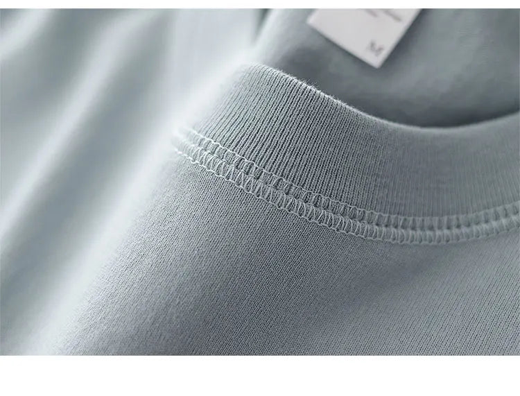 2025 Zomer Nieuwe Amerikaanse Retro 245G Korte Mouw O-hals Effen Kleur T-shirt Herenmode Eenvoudige 100% Katoen Gewassen Casual Tops