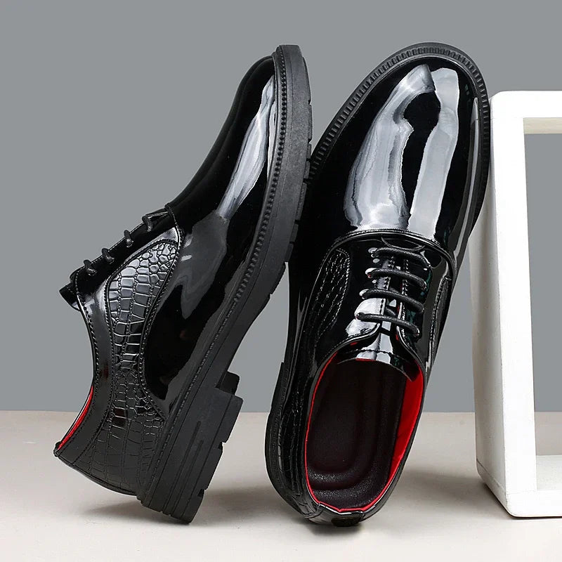 Fashion Mens Formal Dress Shoes Red White Male Business Office Men Oxfords Luxury Brand Wedding Shoes